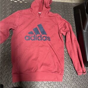Adidas Men's Maroon Hoodie Sweater